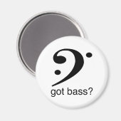 Das Basskleber-Icon mit dem got Bass?, Slogan. Magnet (Vorderseite/Rückseite)