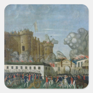 Das Bastille-Gefängnis, am 14. Juli 1789 Quadratischer Aufkleber
