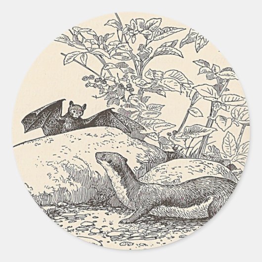 Das Bat und der Mink Runder Aufkleber (Vorderseite)