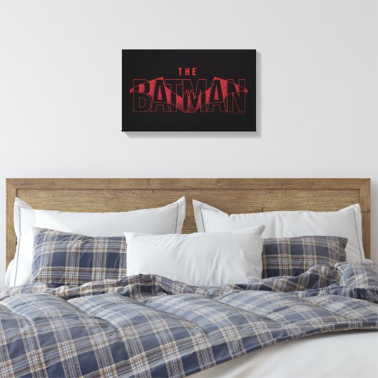 Das Batman Bat Overlaid-Logo Leinwanddruck (Insitu (Schlafzimmer))
