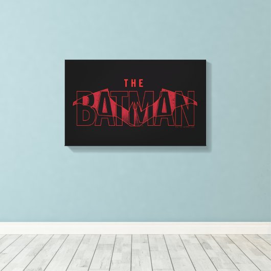 Das Batman Bat Overlaid-Logo Leinwanddruck (Insitu (Holzboden))