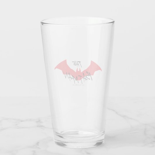 Das Batman-handgeschriebene Bat-Logo Glas (Rückseite)
