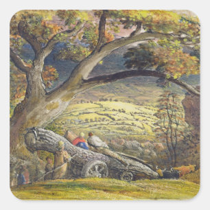 Das Bauholz Wain, c.1833-34 (w/c u. Gouache auf Quadratischer Aufkleber