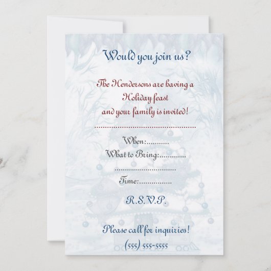 Das Baumfestival Einladung (Rückseite)