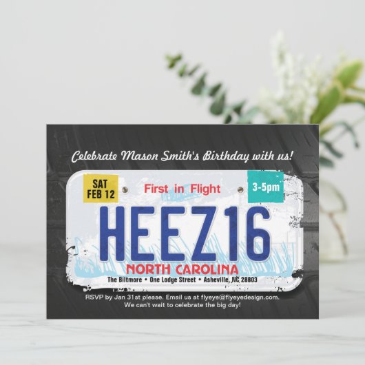 Das Bday des Jungen 16. North Einladung (Stehend Vorderseite)