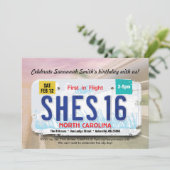 Das Bday des Mädchens 16. North Einladung (Stehend Vorderseite)