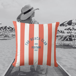 Das Beach Club Wappen Orange Red Cabana Strip Kissen