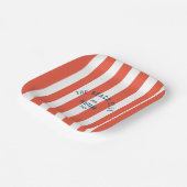Das Beach Club Wappen Orange Red Cabana Strip Pappteller (Gewinkelt)