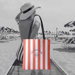 Das Beach Club Wappen Orange Red Cabana Strip Tasche