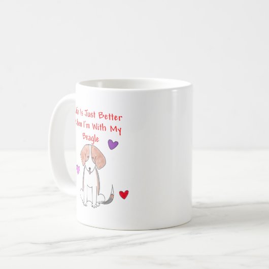 Das Beagle-Leben ist gerade bessere Tasse (Vorderseite Links)