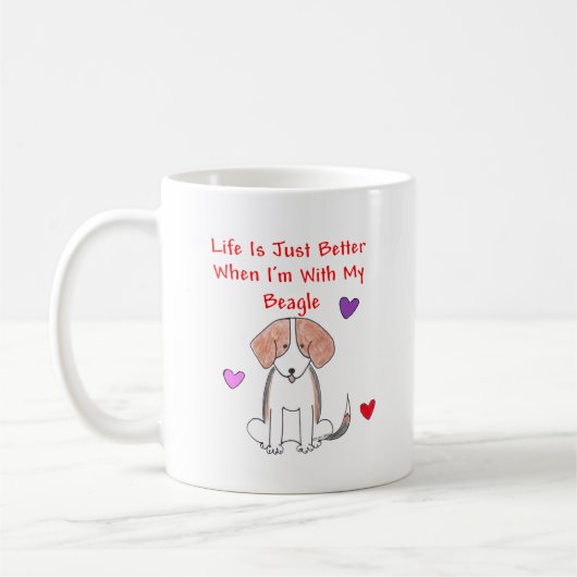 Das Beagle-Leben ist gerade bessere Tasse (Links)