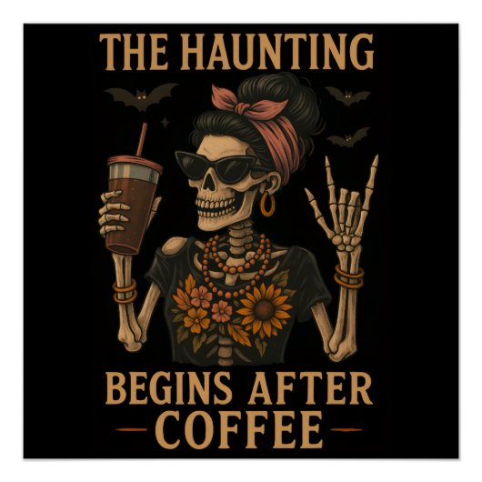Das beängstigende Poster beginnt nach dem Kaffee - (Vorderseite)