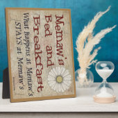 Das Bed and Breakfast von Memaw, was im Plaque pas Fotoplatte (Seite)