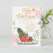 Das bedienerfreundliche Baby ist kalt draußen im W Einladung (Stehend Vorderseite)