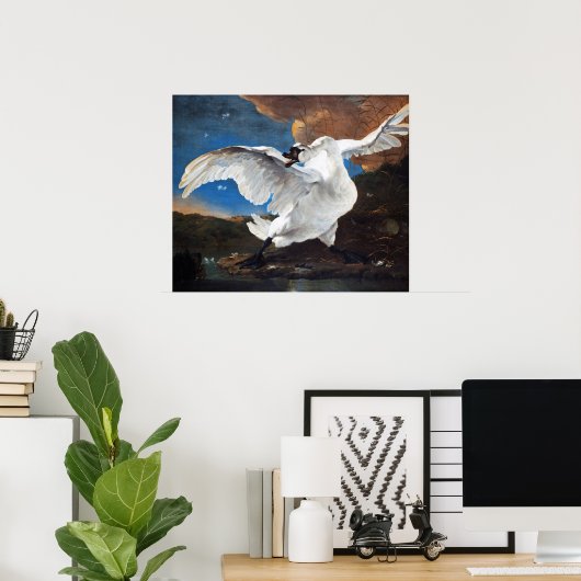 Das bedrohte Gemälde von Swan von Jan Asselijn Poster (Heimbüro)