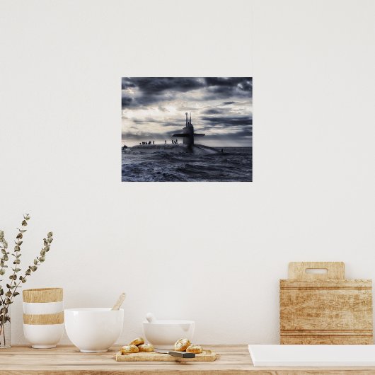 Das beeindruckende U-Boot im Ozean-Poster Poster (Küche)