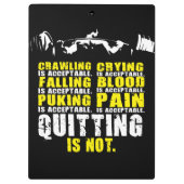 Das Beendigen ist nicht - der motivierend Workout Klemmbrett (Rückseite)