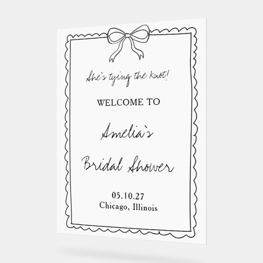 Das Begrüßungszeichen für das Brautparty des Knote Acrylschild (Winkel)