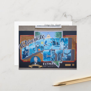 Das Begrüßungszeichen von Carson City, Nevada Postkarte