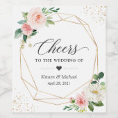 Das Beileid für die Hochzeit Moderne Elegant Blush Weinetikett (Einzelnes Label)