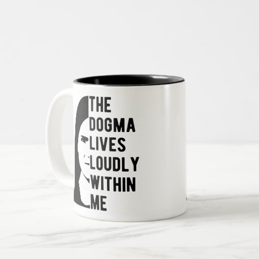 Das bekannteste ACB, das Dogma lebt in mir Zweifarbige Tasse (Vorderseite Links)