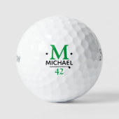 Das benutzerdefinierte grüne Monogramm des Golfspi Golfball (Vorderseite)