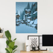 Das Bergdorf | AI Art Poster (Heimbüro)