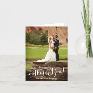 Das Bersten mit Dank faltete Foto-Anmerkungs-Karte Dankeskarte