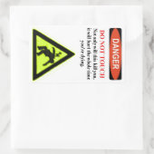 Das berüchtigte Warnschild "Gefahr, keine Touch" Rechteckiger Aufkleber (Tasche)