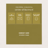 Das Berufliche Symbol für Gold und Weiß Visitenkarten (Außenseite Aufgefaltet)