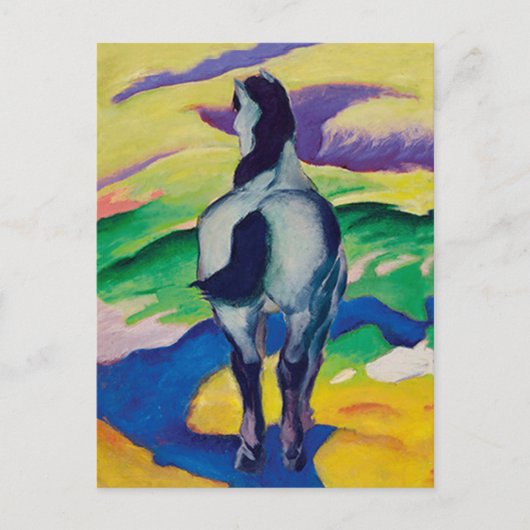 Das berühmte blaue Pferd II von Franz Marc Postkarte (Vorderseite)