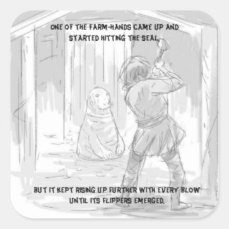 Das berühmte Ghost-Siegel von Eyrbyggja Saga Quadratischer Aufkleber