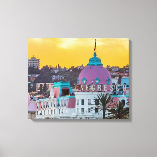 Das berühmte Luxushotel Negresco in Nizza Leinwanddruck (Vorderseite)