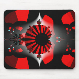 Das berühmte Set mit Mandelbrot in Schwarz und Rot Mousepad