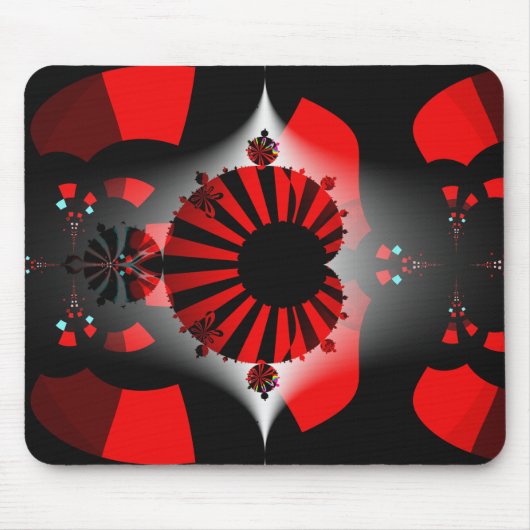 Das berühmte Set mit Mandelbrot in Schwarz und Rot Mousepad (Vorne)