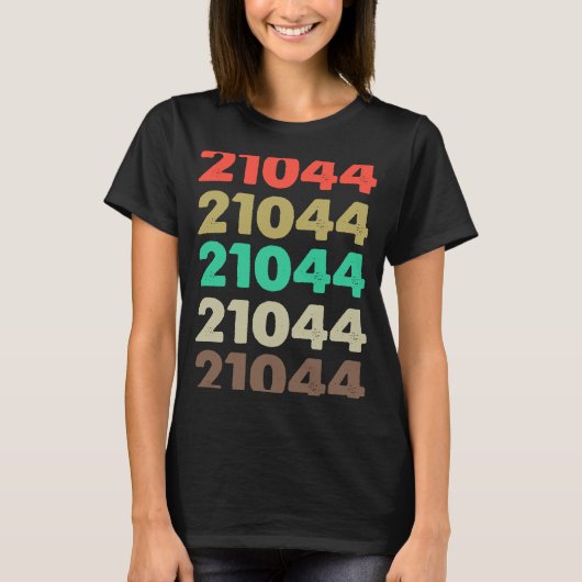 Das besagt 21044 Retro Zip-Code Zipcode 21044 T-Shirt (Vorderseite)