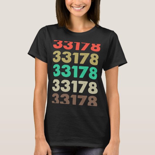 Das besagt 33178 Retro Zip-Code Zipcode 33178 T-Shirt (Vorderseite)