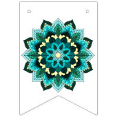 Das Beste aus Glück. Mandala in Aqua Wimpelkette (Erste Fahne)