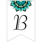 Das Beste aus Glück. Mandala in Aqua Wimpelkette (Dritte Fahne)