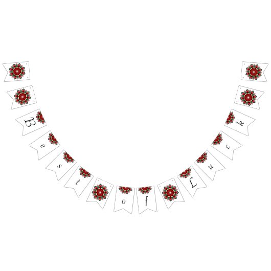 Das Beste aus Glück. Mandala in rot Wimpelkette (Alle)