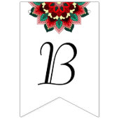 Das Beste aus Glück. Mandala in rot Wimpelkette (Dritte Fahne)