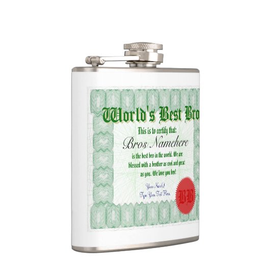 Das beste Bro der Welt Flachmann (Rechts)