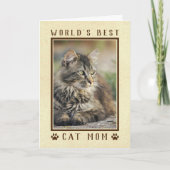Das beste Cat Mama Happy Birthday Foto Gold Karte (Vorderseite)