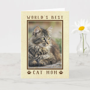 Das beste Cat Mama Happy Birthday Foto Gold Karte