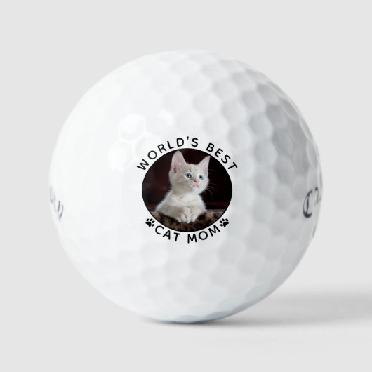 Das beste Cat-Mama-Pad Prints Pet-Foto der Welt Golfball (Vorderseite)
