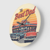 Das beste Dad Diner Große Wanduhr (Winkel)