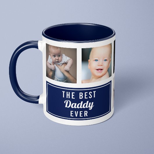 Das beste Daddy-Foto der Navy Blue Collage Tasse