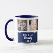 Das beste Daddy-Foto der Navy Blue Collage Tasse (Links)