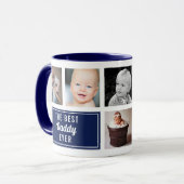 Das beste Daddy-Foto der Navy Blue Collage Tasse (Vorderseite Links)