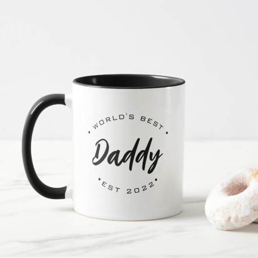 Das beste Daddy-Jahr der Welt - individuell anpass Tasse (Mit Donut)